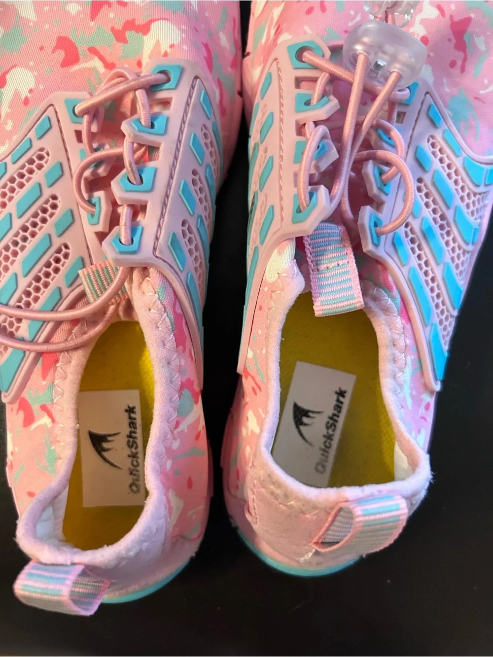 Girls Lightweight Pink Aqua Camo Water Shoes